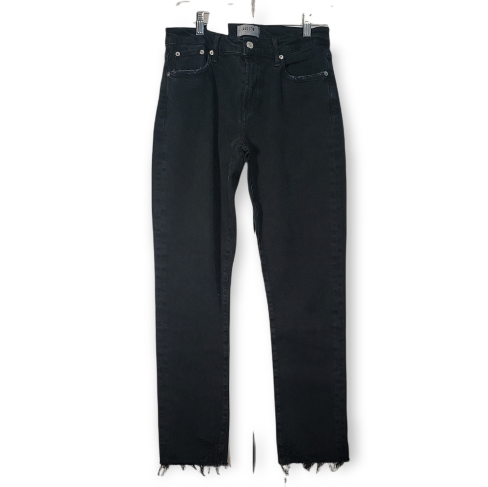 AGOLDE Toni Mid Rise Slim Straight Raw Hem Jeans Feral Size 27